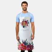 Aquarellgoldkupfer in Roter See mit Monogramm Schürze (Getragen)