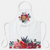 Aquarellgoldkupfer in Roter See mit Monogramm Schürze (Vorderseite)