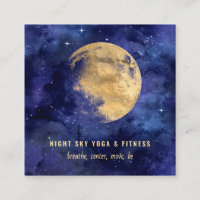 Aquarellgoldmoon Navy Blue Night Sky Nebel