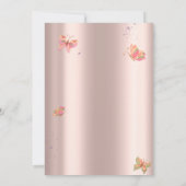 Aquarellgoldschmetterlinge Rose Gold Geburtstag Einladung (Rückseite)