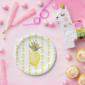 Aquarellgoldtropische Ananas-Teller Pappteller (Party)