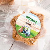 Aquarellgolf 1. Geburtstag Runder Aufkleber