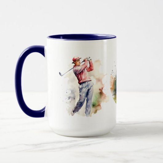 Aquarellgolfer Tasse (Links)