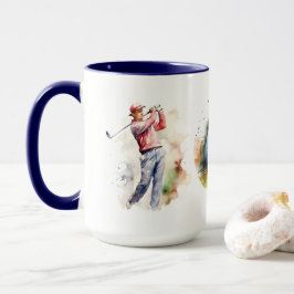 Aquarellgolfer Tasse