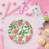 Aquarellgrapefruits und Grünmuster Pappteller (Party)