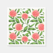 Aquarellgrapefruits und Grünmuster Serviette (Vorderseite)