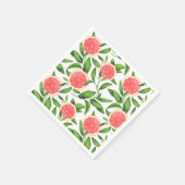 Aquarellgrapefruits und Grünmuster Serviette (Ecke)