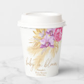 Aquarellgras (Boho pampas gras) - Babydusche Pappbecher (Vorderseite)