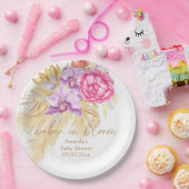 Aquarellgras (Boho pampas gras) - Babydusche Pappteller (Party)