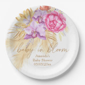 Aquarellgras (Boho pampas gras) - Babydusche Pappteller (Vorderseite)