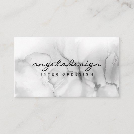 Aquarellgrau Schwarz-weiß Visitenkarte (Vorderseite)