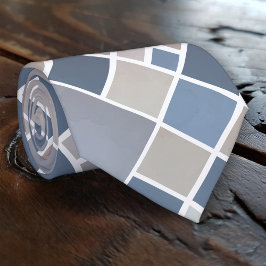 Aquarellgraue blaue Elegante Checkered-Krawatte Krawatte