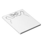 Aquarellgraue Bow Monogram Notepad Notizblock (angewinkelt)