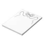 Aquarellgraue Bow Monogram Notepad Notizblock (Rotiert)