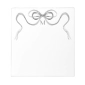 Aquarellgraue Bow Monogram Notepad Notizblock (Vorderseite)