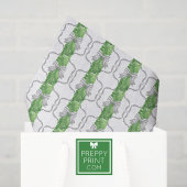 Aquarellgraue Bows & Grüne Garland Seidenpapier