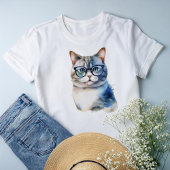 Aquarellgraue Tabby Personalisierte Katze Tri-Blend Shirt
