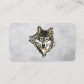 Aquarellgraue Wolf Tiereigenschaft Visitenkarte (Rückseite)