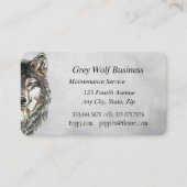 Aquarellgraue Wolf Tiereigenschaft Visitenkarte (Vorderseite)