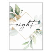 Aquarellgrauen und Gold Tischnummern Acht (Rückseite)