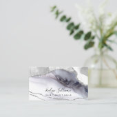 Aquarellgrauer Hintergrund Visitenkarte (Stehend Vorderseite)