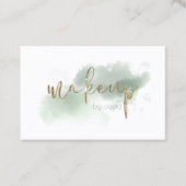 Aquarellgrauer Jade und Goldmakeup Visitenkarte (Vorderseite)