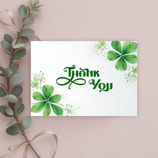 Aquarellgrenery St. Patrick's Day Babydusche Dankeskarte