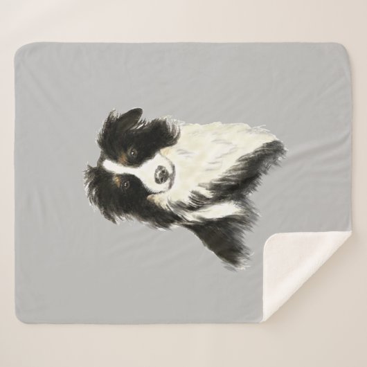 Aquarellgrenze Collie Hund Tier Tiereigenschaft Sherpadecke (Vorderseite (Horizontal))