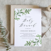 Aquarellgröne und weiße Blume Babybrunch