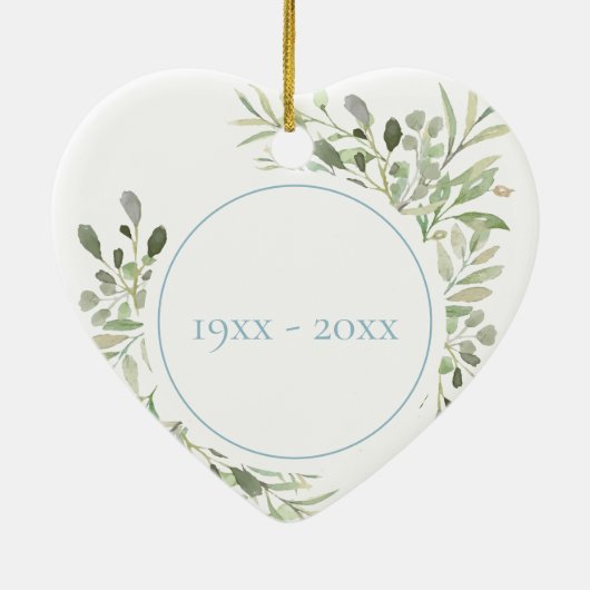 Aquarellgrün 60. Hochzeitstag Keramik Ornament (Hinten)