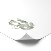 Aquarellgrün Algen Vintag Poster (Ecke)