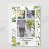 Aquarellgrün & Beeren 3 Foto Weihnachten (Vorderseite)