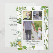 Aquarellgrün & Beeren 3 Foto Weihnachten (Vorne/Hinten)