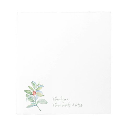 Aquarellgrün & Berries Weihnachtsnostropfen Notizblock (Vorderseite)