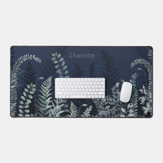 Aquarellgrün Bläsername Personalisierter Name Schreibtischunterlage (Tastatur & Maus)