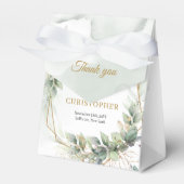 Aquarellgrün Blattgold Glitzer Hochzeit Geschenkschachtel (Vorderseite)