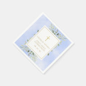 Aquarellgrün Blauer Erste Heilige Kommune Serviette (Ecke)