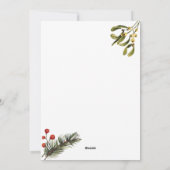 Aquarellgrün Blumenfamilien Foto Weihnachten (Rückseite)