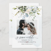 Aquarellgrün Blush Pink Dusty Blau Einladung (Vorne/Hinten)