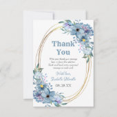 Aquarellgrün Blütengold 50. Geburtstag Dankeskarte (Vorderseite)