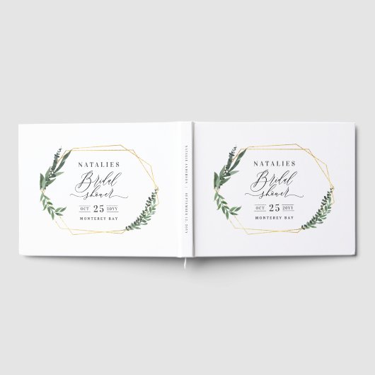 Aquarellgrün Blütenwein Brautparty Gästebuch (Voll)