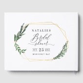 Aquarellgrün Blütenwein Brautparty Gästebuch (Rückseite)