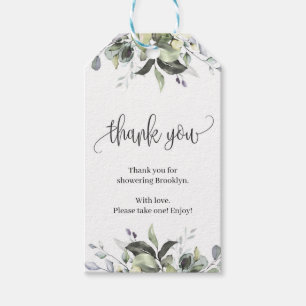 Aquarellgrün Boho Blätter Brautparty Geschenkanhänger