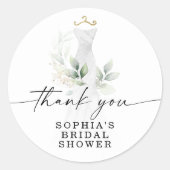 Aquarellgrün Brautparty Rundkleber Runder Aufkleber (Vorderseite)