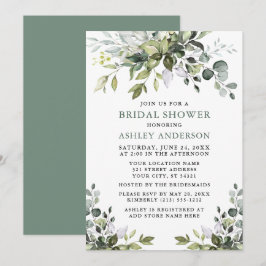 Aquarellgrün Brautparty Sage Green Einladung