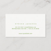 Aquarellgrün cooler abstrakter Gartendesigner Visitenkarte (Rückseite)