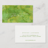 Aquarellgrün cooler abstrakter Gartendesigner Visitenkarte (Vorne/Hinten)