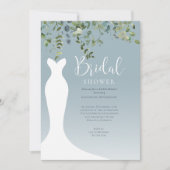 Aquarellgrün Dusty Blue Brautparty Einladung (Vorderseite)