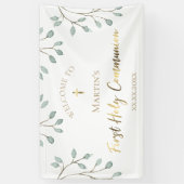 Aquarellgrün | Erste Heilige Kommune Banner (Vertikal)