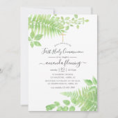 Aquarellgrün Erste Heilige Kommunion Einladung (Vorderseite)